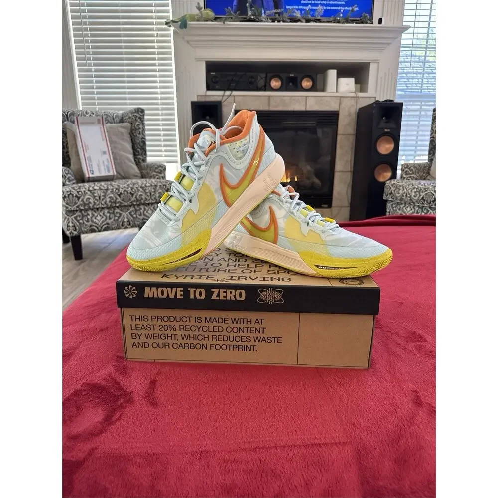 Size 14 - Nike Kyrie 8 Glacier Blue Yellow Strike DJ6017-400 Brand New Hoop Shoe